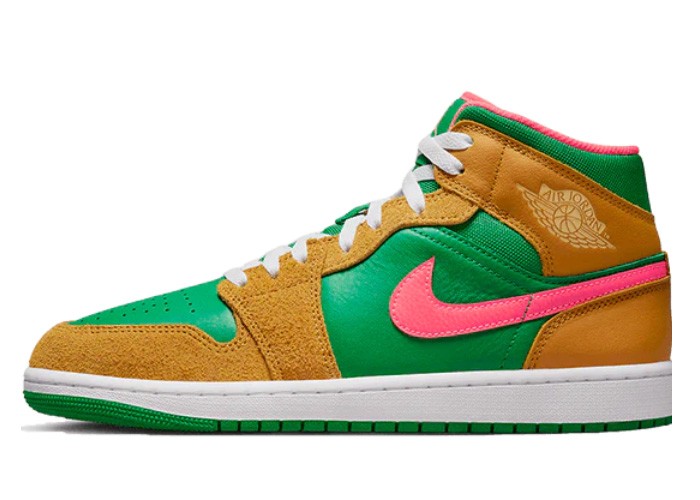 Air Jordan 1 Mid 'Wheat Watermelon' - DX4332-700